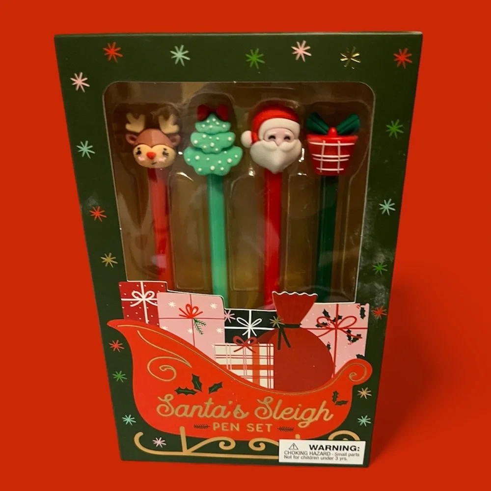 Eccolo Santa's Sleigh Pen Set of 4